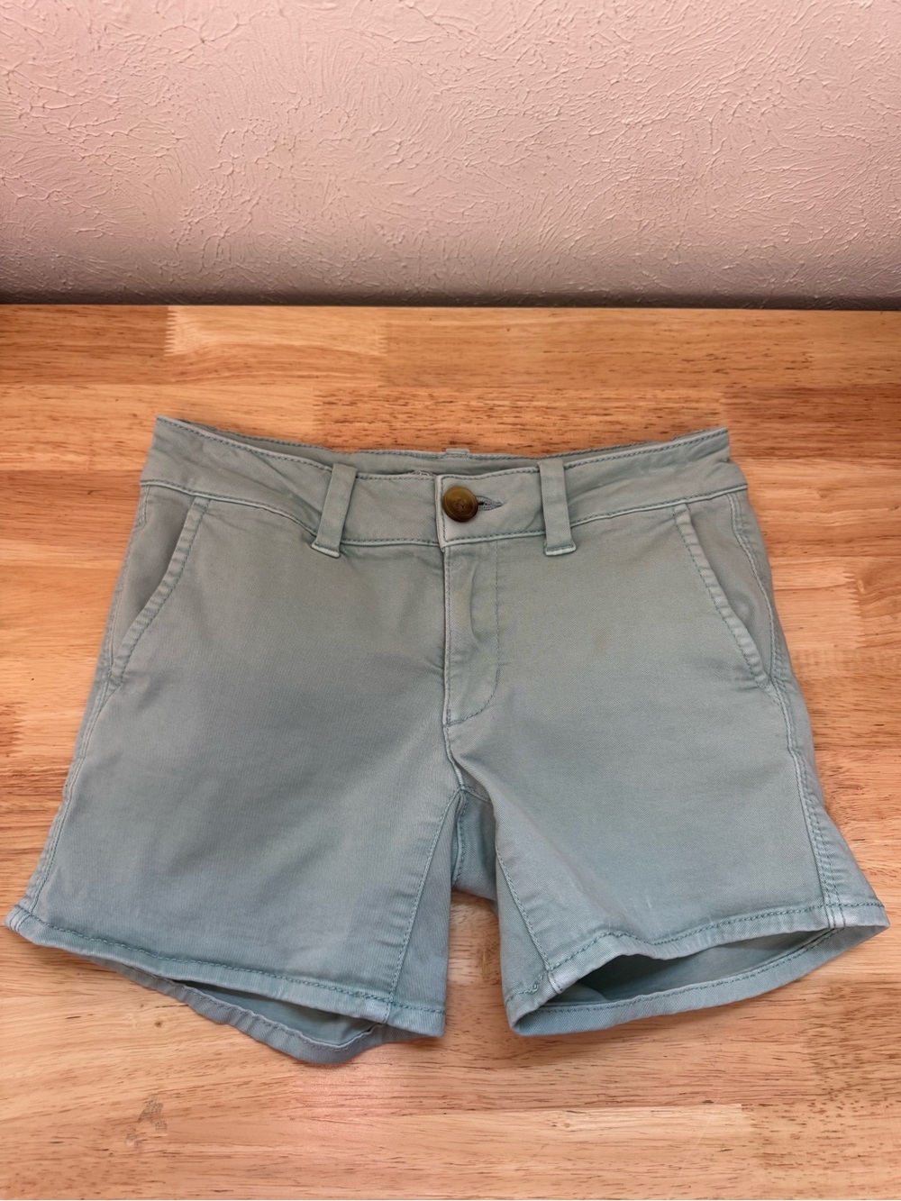 American Eagle‎ Preppy Midi Chino Blue Khaki Shorts